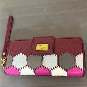 Fossil Hexagon Pattern Wallet